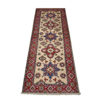 Kazak Rug Handmade Beige Medallion 5' Runner