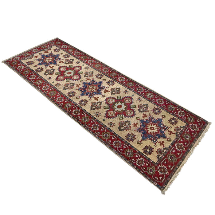 Kazak Rug Handmade Beige Medallion 5' Runner