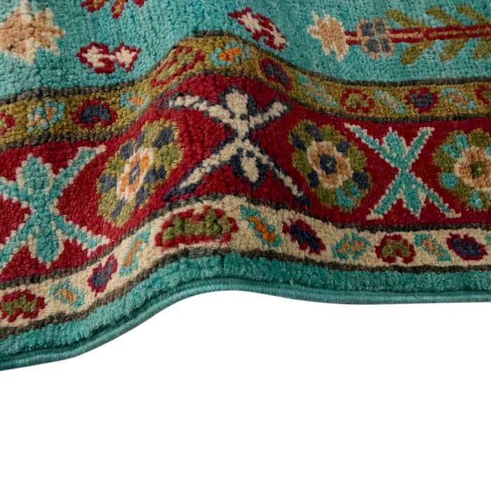 Kazak Rug Handmade Blue Medallion 5' Runner