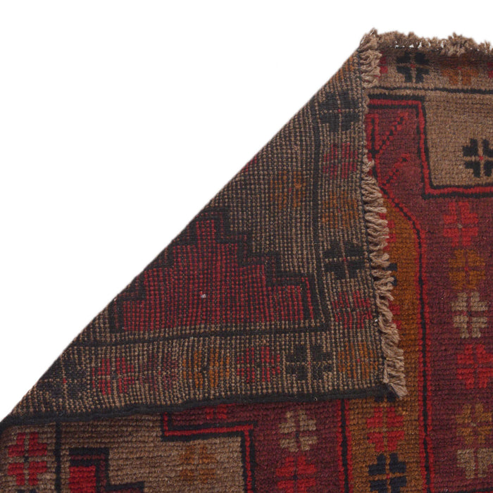 Baluchi Rug Handmade Brown Geometric 2x4 ft