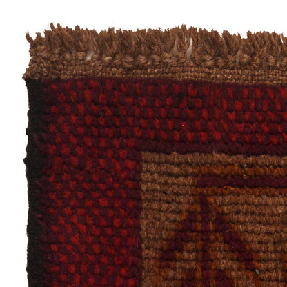 Baluchi Rug Handmade Brown Geometric 2x4 ft
