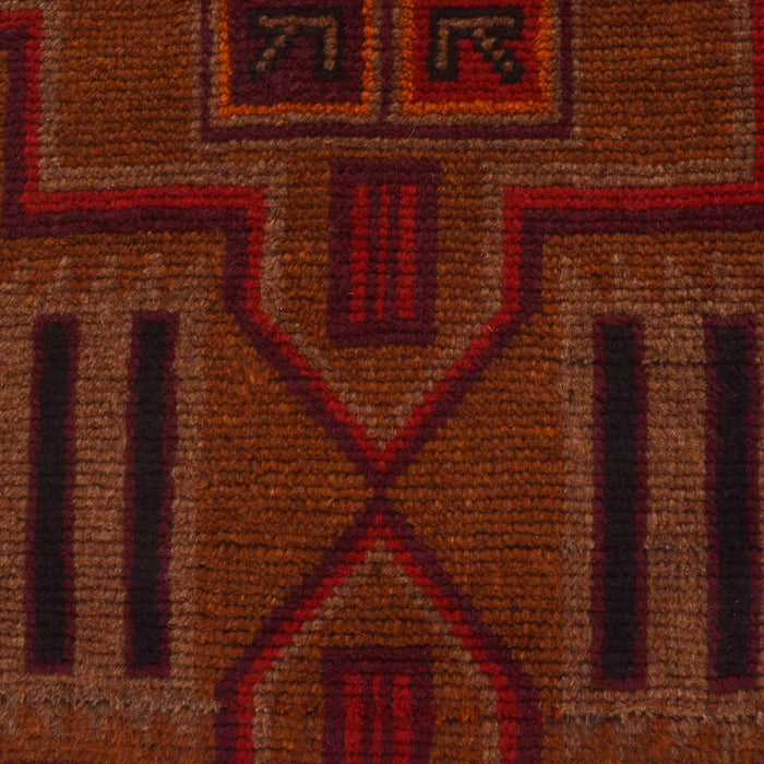 Baluchi Rug Handmade Brown Geometric 2x4 ft