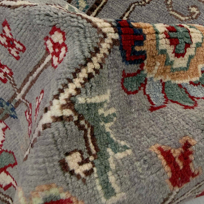 Sultani Area Rug Runner Handmade Gray Floral 5' Runner