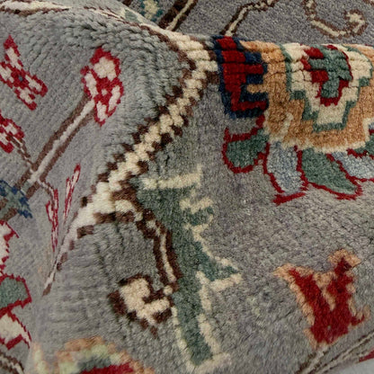 Sultani Area Rug Runner Handmade Gray Floral 5' Runner