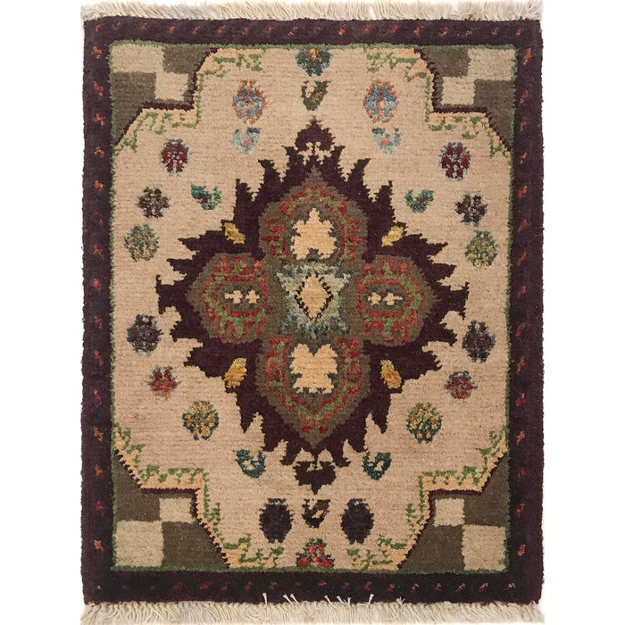Handmade Wool Doormat Ivory Geometric