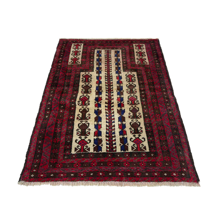 Baluchi Rug Handmade Multi Prayer Design 3x5 ft