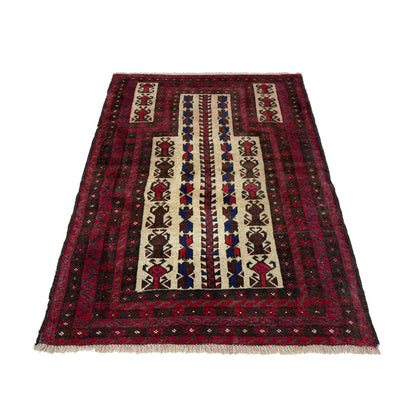 Baluchi Rug Handmade Multi Prayer Design 3x5 ft