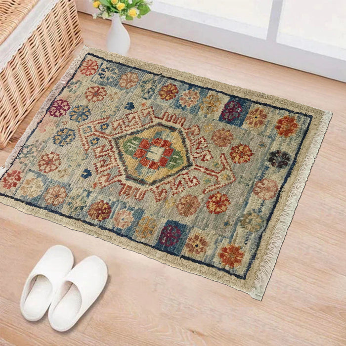 Handmade Wool Doormat Multi Geometric