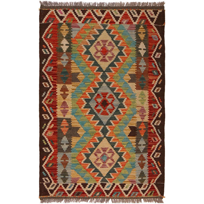 Handmade Multi Kilim Geometric 2x4 ft