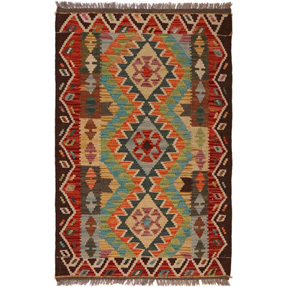 Handmade Multi Kilim Geometric 2x4 ft