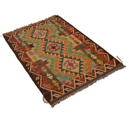 Handmade Multi Kilim Geometric 2x4 ft
