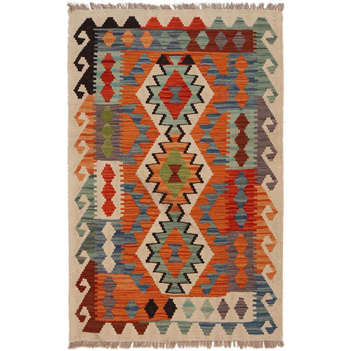 Handmade Multi Kilim Geometric 2x4 ft