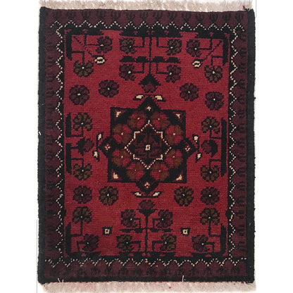 Handmade Wool Doormat Red Floral