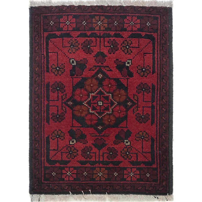 Handmade Wool Doormat Red Floral