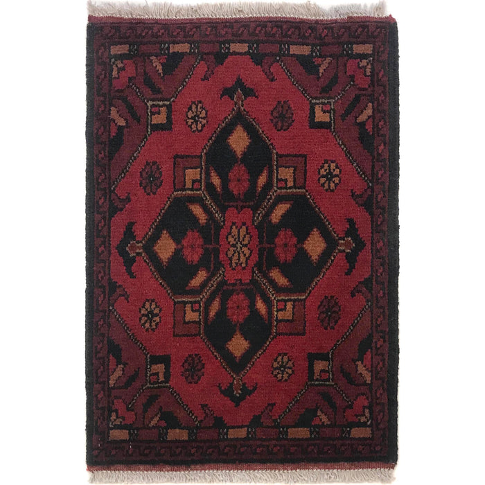Handmade Wool Doormat Red Floral