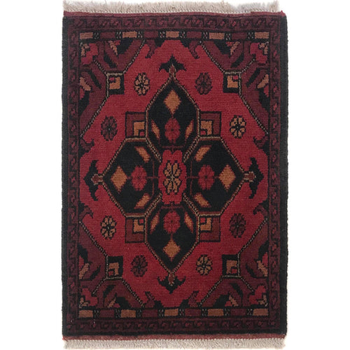 Handmade Wool Doormat Red Floral
