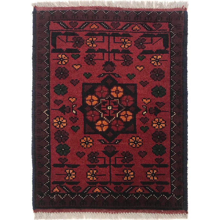 Handmade Wool Doormat Red Floral