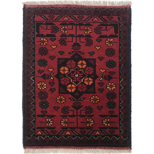 Handmade Wool Doormat Red Floral