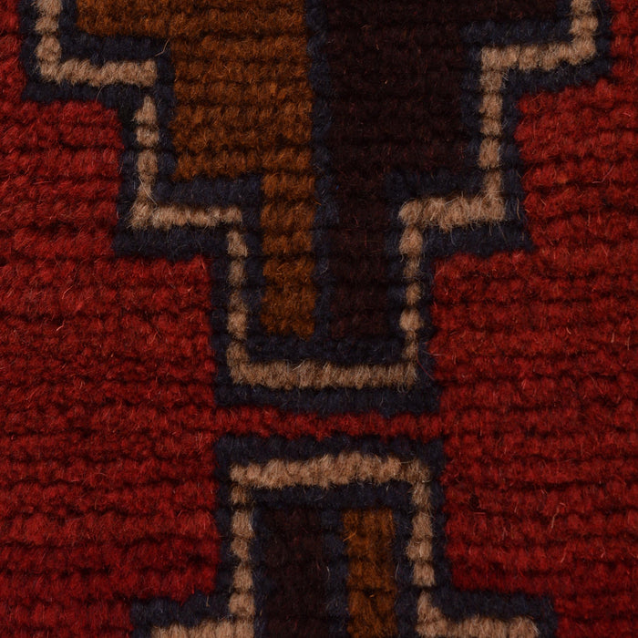 Baluchi Rug Handmade Red Geometric 3x5 ft