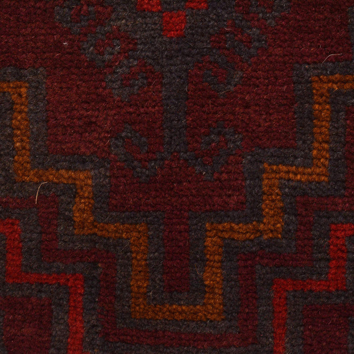 Baluchi Rug Handmade Red Geometric 3x5 ft