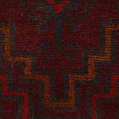 Baluchi Rug Handmade Red Geometric 3x5 ft
