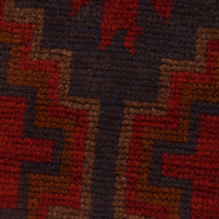 Baluchi Rug Handmade Red Geometric 2x4 ft