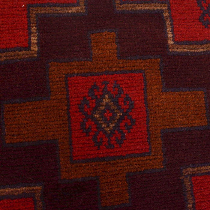 Baluchi Rug Handmade Red Geometric 2x4 ft