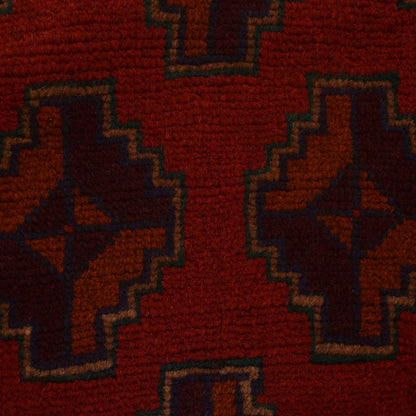 Baluchi Rug Handmade Red Geometric 2x4 ft
