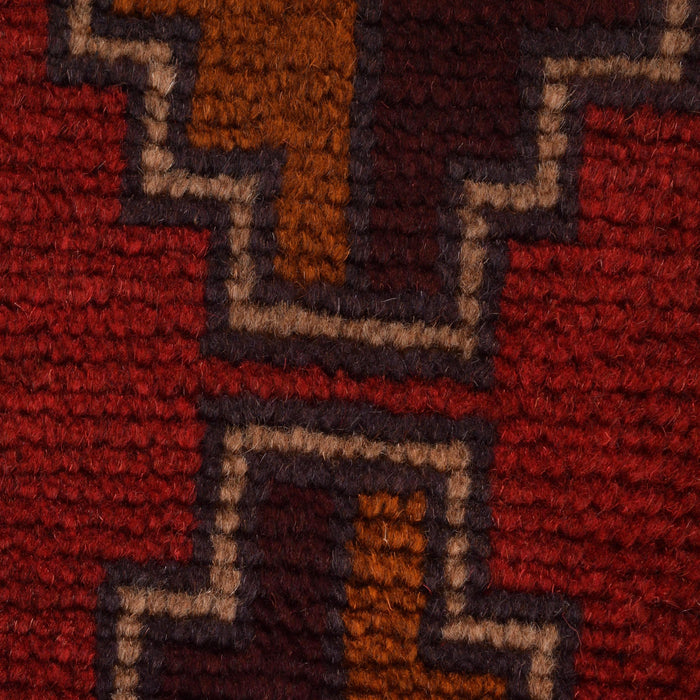 Baluchi Rug Handmade Red Geometric 3x5 ft