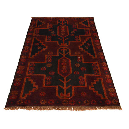 Baluchi Rug Handmade Red Geometric 2x4 ft