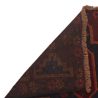 Baluchi Rug Handmade Red Geometric 2x4 ft