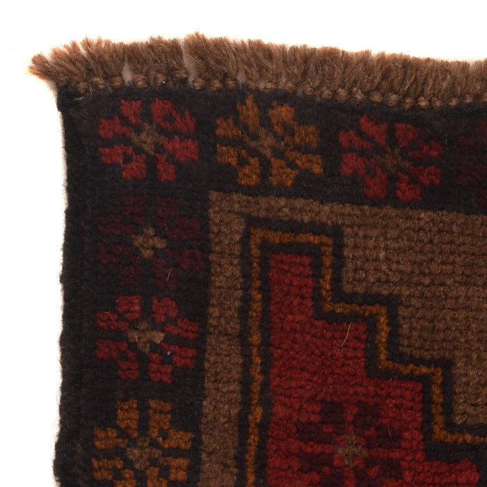 Baluchi Rug Handmade Red Geometric 3x5 ft