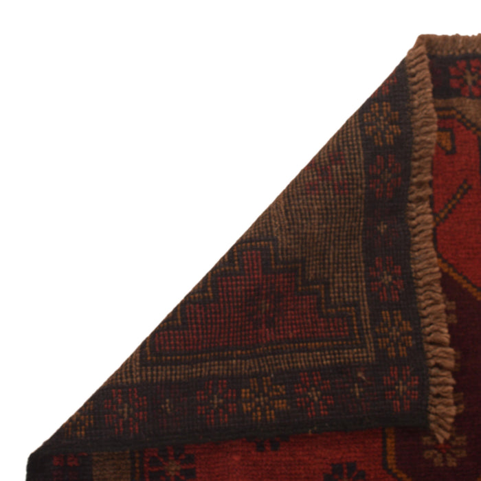 Baluchi Rug Handmade Red Geometric 3x5 ft