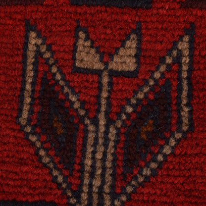Baluchi Rug Handmade Red Geometric 2x4 ft