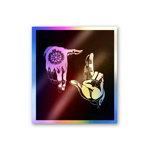 Hand Sign Full metal Holographic Stickers - Holographic stickers | STICK IT UP