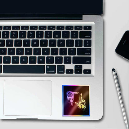 Hand Sign Full metal Holographic Stickers - Holographic stickers | STICK IT UP
