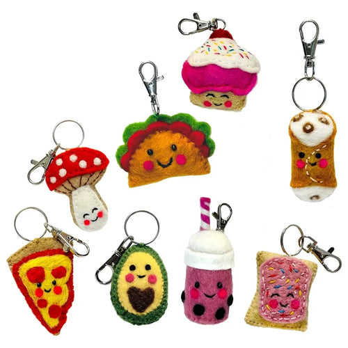 Happy Food Felt Keychain