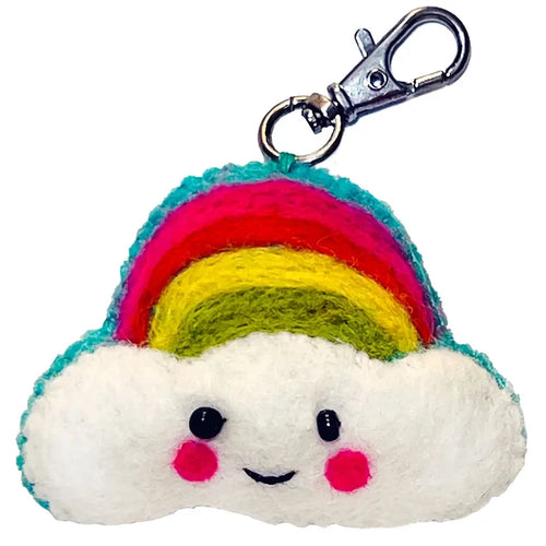 Happy Rainbow Felt Keychain