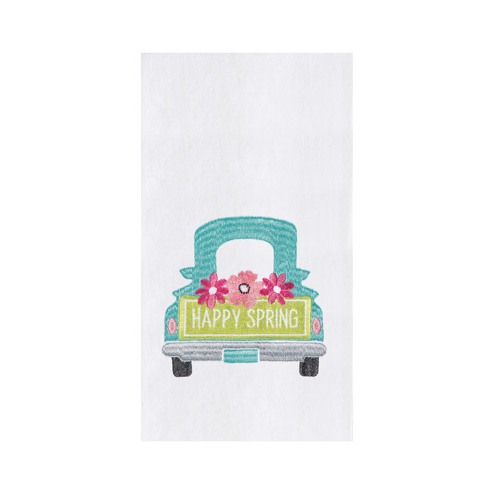 A Happy Spring Truck Flour Sack Kitchen Towel.