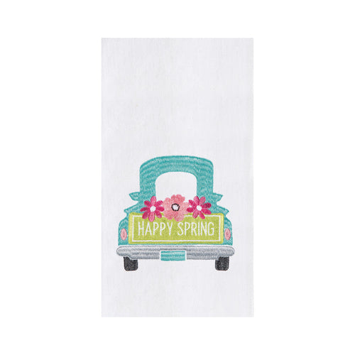A Happy Spring Truck Flour Sack Kitchen Towel.