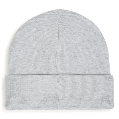 hat embroidered logo knit beanie - chine grey-a32