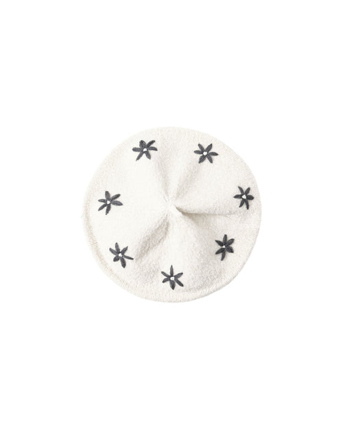 hat tulip daisy beret - natural