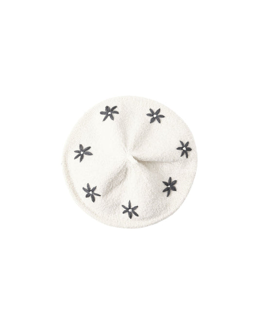 hat tulip daisy beret - natural