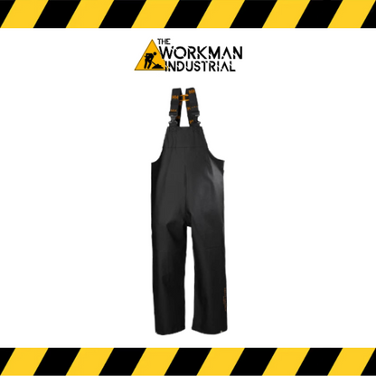 Helly Hansen Gale waterproof rain bib with flexible knit fabric in navy.