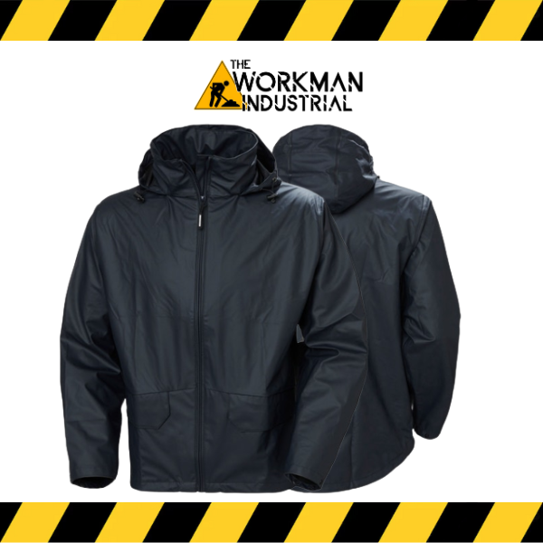 Helly Hansen Voss waterproof stretch rain jacket in black.