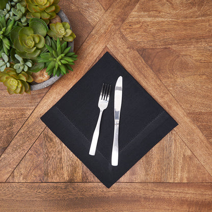 Hemstitch Table Linens table linens displayed as a coordinated tabletop setting.
