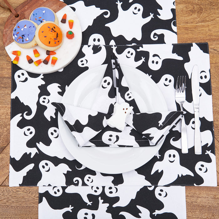 Hey Boo Table Linens table linens displayed as a coordinated tabletop setting.