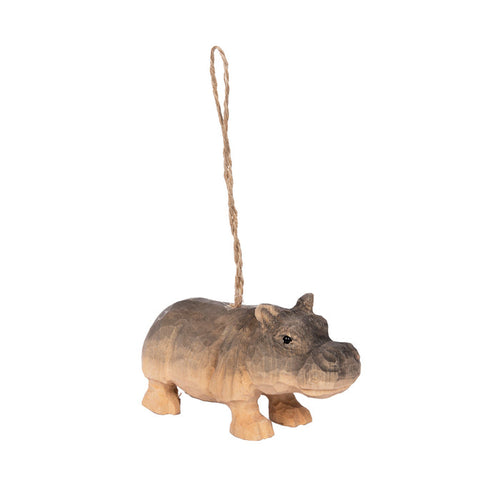 A Hippo Wood Ornament.