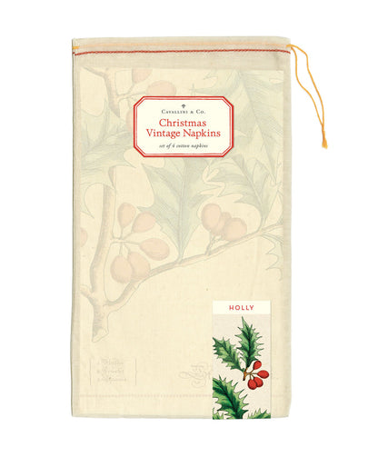 Holly Napkins, Set of Four