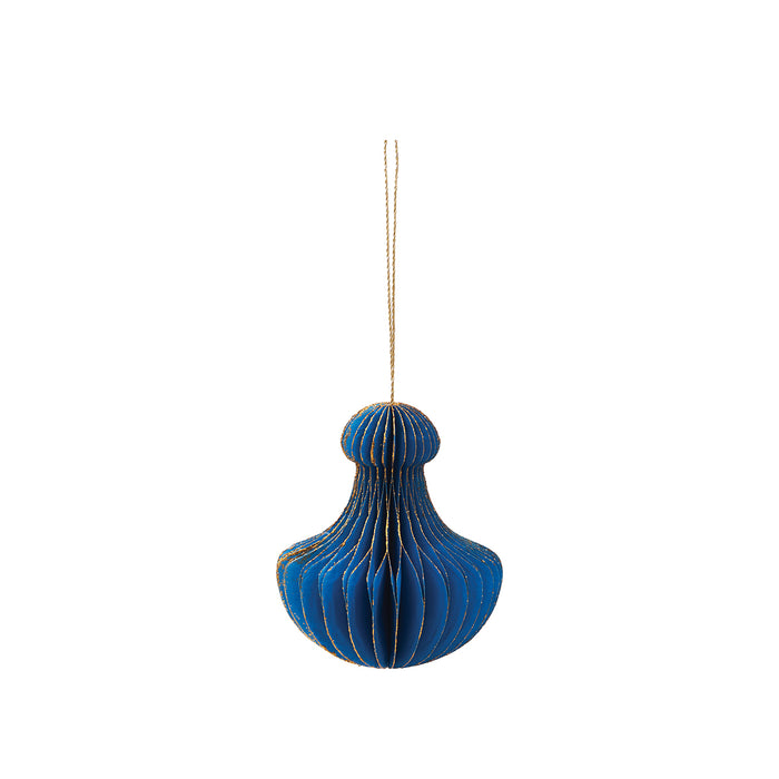 A Honeycomb Paper Blue Ornament.